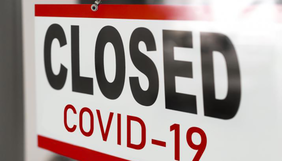 Closed because of COVID sign