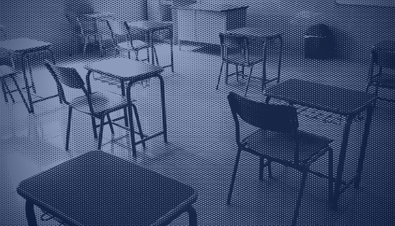 graphic of classroom with seats distanced for the pandemic