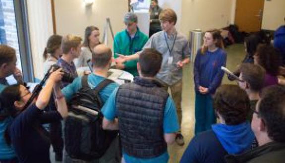These bright students from around Durham (mostly from Duke) competed in teams to create something that would positively impact the environment. 
