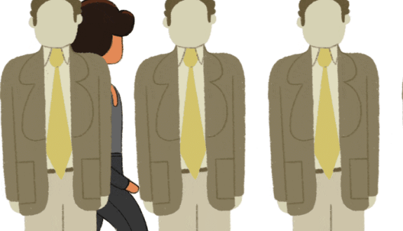 gif showing changing diversity. in an office