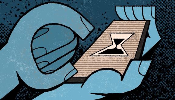 graphic of a hand working on a smartphone