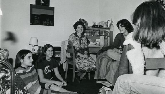 Women students in a residence hall in the 1970s