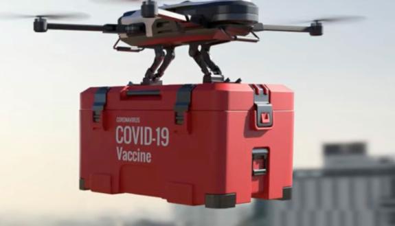 drone carrying vaccine