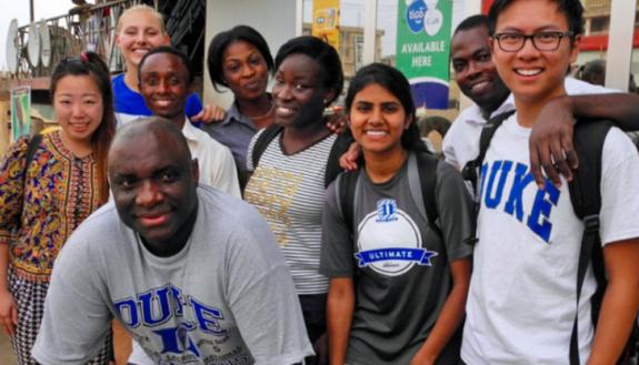 Fred Boadu with DukeEngage students in Ghana