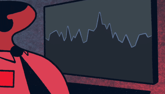 graphic animation of watching the stock market