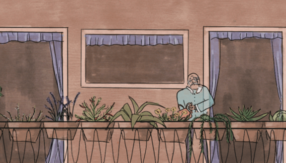 A virtual scene in Sofia Zymnis' virtual art project