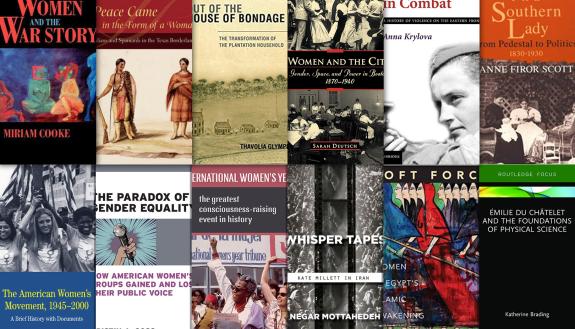 12 book cover featuring women's history titles from Duke authors.