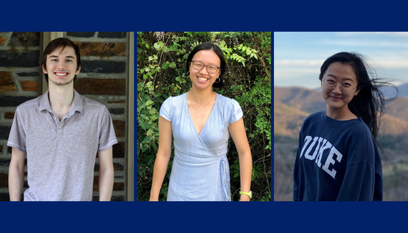 The 2021 Faculty Scholars: Logan Glasstetter, Katherine Gan and Norah Tan