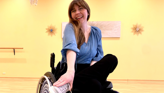 Laurie Aman is a paraplegic woman and a model in "Coming Together, Creating Change."