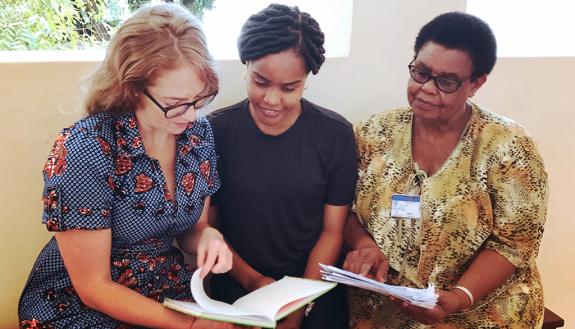Sophie Galson with colleagues