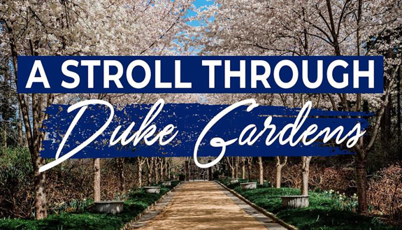 spring photo of entrance to Duke Gardens
