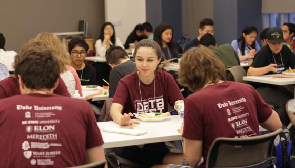 More than 350 data geeks swarmed Bostock Library this weekend for a 48-hour number-crunching competition called DataFest. Photo by Loreanne Oh, Duke University.