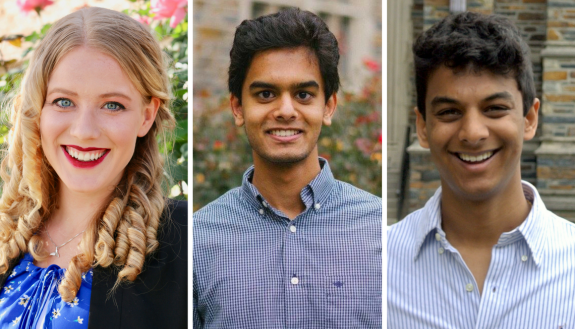 Goldwater Scholars: Samantha Bouchal, Shomik Verma and Pranav Warman