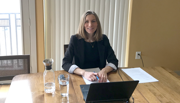 Amanda Grittner, immediately following her successful online dissertation defense.
