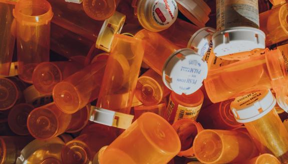 collection of small drug containers