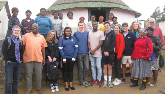 DukeImmerse students in South Africa with a women’s microfinance collective, 2017.