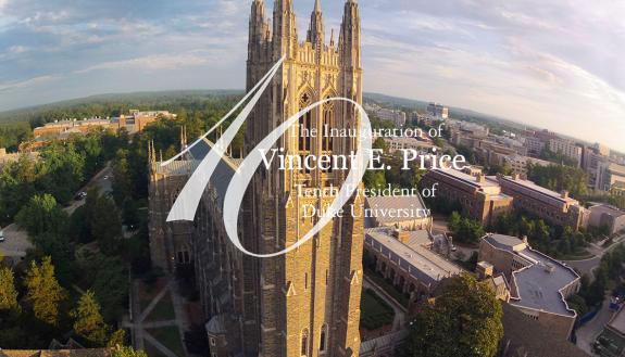 Inauguration week logo against Duke Chapel