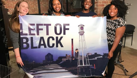 Story+ students Allison Raven, Nicole Higgins, Malcolm Brown and Ce-Ondra Ellison