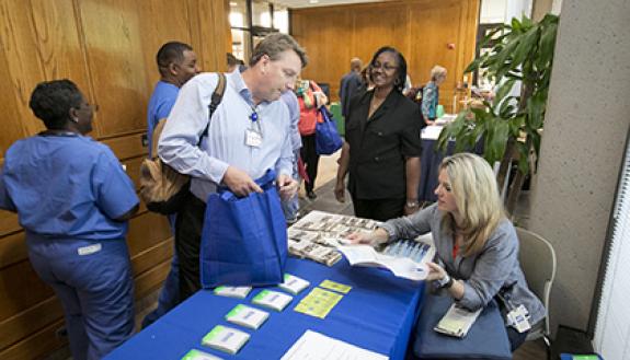 Duke employees attend the Financial Fitness Week information fair in 2015. Photo by Duke Photography