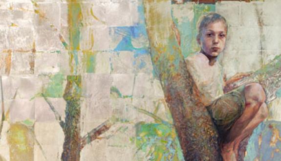 Artist Bruce Herman's "Detail of QU4RTETS No. 1 Spring"