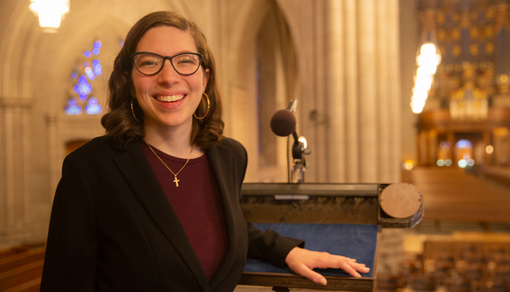 Liddy Grantland, pictured in Duke Chapel
