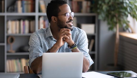Man working at a computer