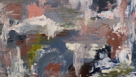 Painting by Beverly McIver's introductory art class