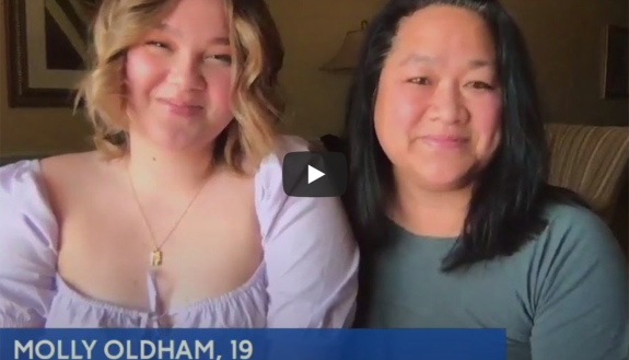Molly Oldham and mother on The View