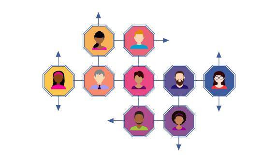 illustration of network of people