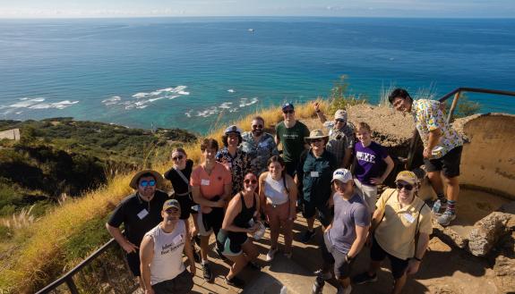 students, faculty and alumni on a Pearl Harborstaff ride