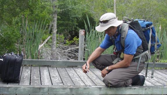 Ryan Emanuel doing fieldwork