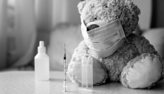 sick teddy bear in a hospital