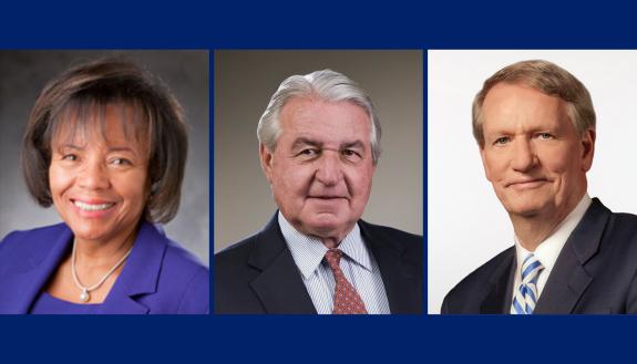 2021 University Medal Award Winners: The late MaryAnn Black, Peter Nicholas and Rick Wagoner.