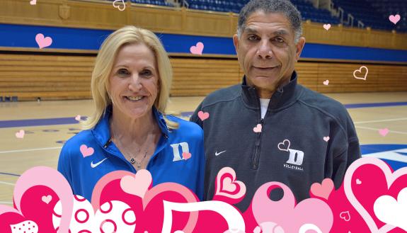 Jolene Nagel, left, and Samuel Carpenter, right, have been at Duke for 21 of their 32-year relationship. Photo by Jonathan Black.