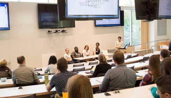 Panelists at a November 16 WiSE event share their perspectives how to be good allies to colleagues who face bias in STEM.