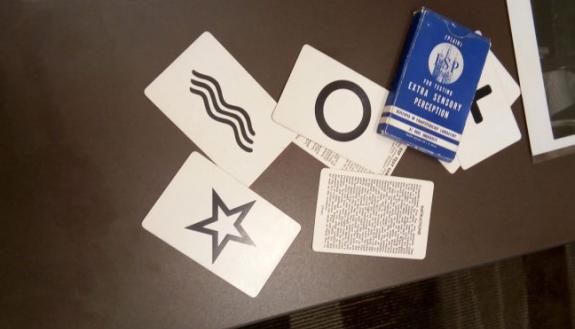 A pack of “Zener cards” Duke researchers once used to test for ESP