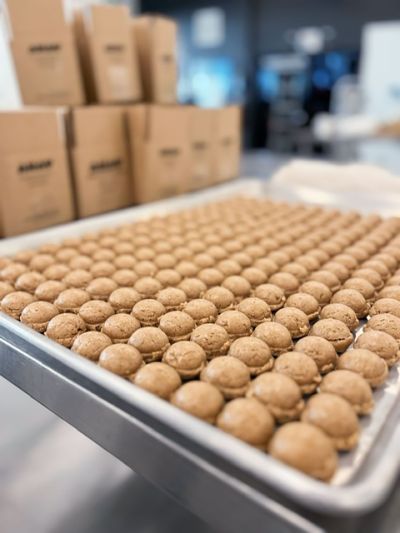 A fresh batch of Ahav cookie dough snacks.