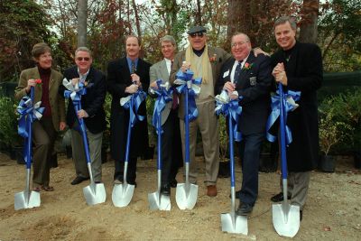 Harold “Spike” Yoh, second from right, at the groundbreaking ceremony for the Yoh Football Center.