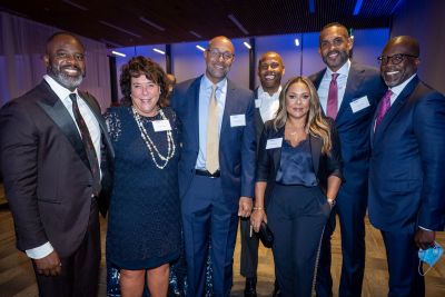 Sterly Wilder with friends and family members of the late Janet Hill at the 2022 Founders’ Day ceremony when the University Medal was posthumously given to Hill. Wilder and Hill worked together in strengthening outreach to Black alumni.
